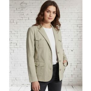 Eddie Bauer Travex Travel 3 Button Blazer Nylon Jacket Tea Green Size 10